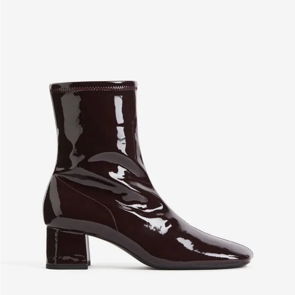 H&M burgundy ankle boots women size 7
